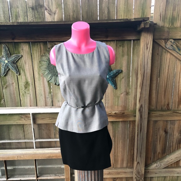 LOFT Tops - Ann Taylor Loft Gray Belted Sleeveless Shell 6